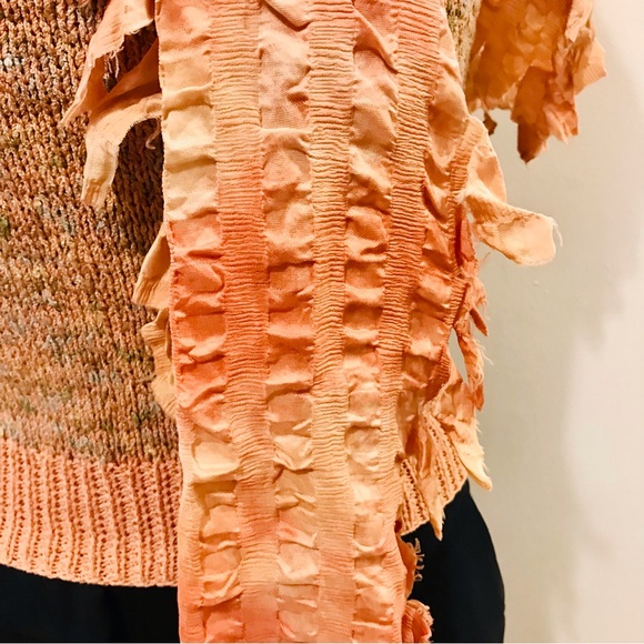 Vintage Cynthia Norton pink hand dyed pokered silk scarf. - Picture 4 of 9